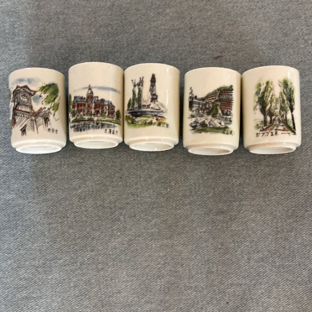 Five sake cups